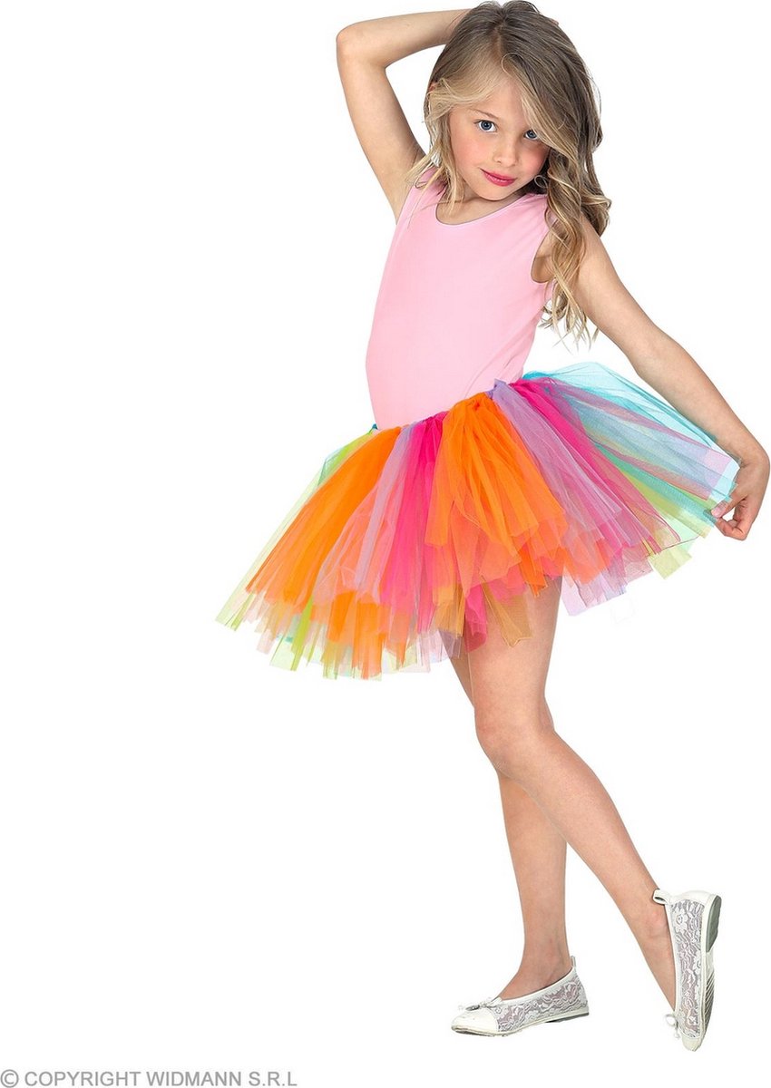 Dans & Entertainment Kostuum | Fleurige Regenboog Ballet Tutu 30 Centimeter Meerkleurig Meisje | One Size | Halloween | Verkleedkleding